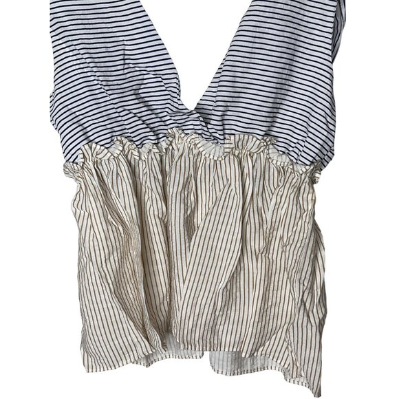 NSR Women’s Small Sleeveless Blue White Striped Tank Top Blouse - Picture 9 of 11